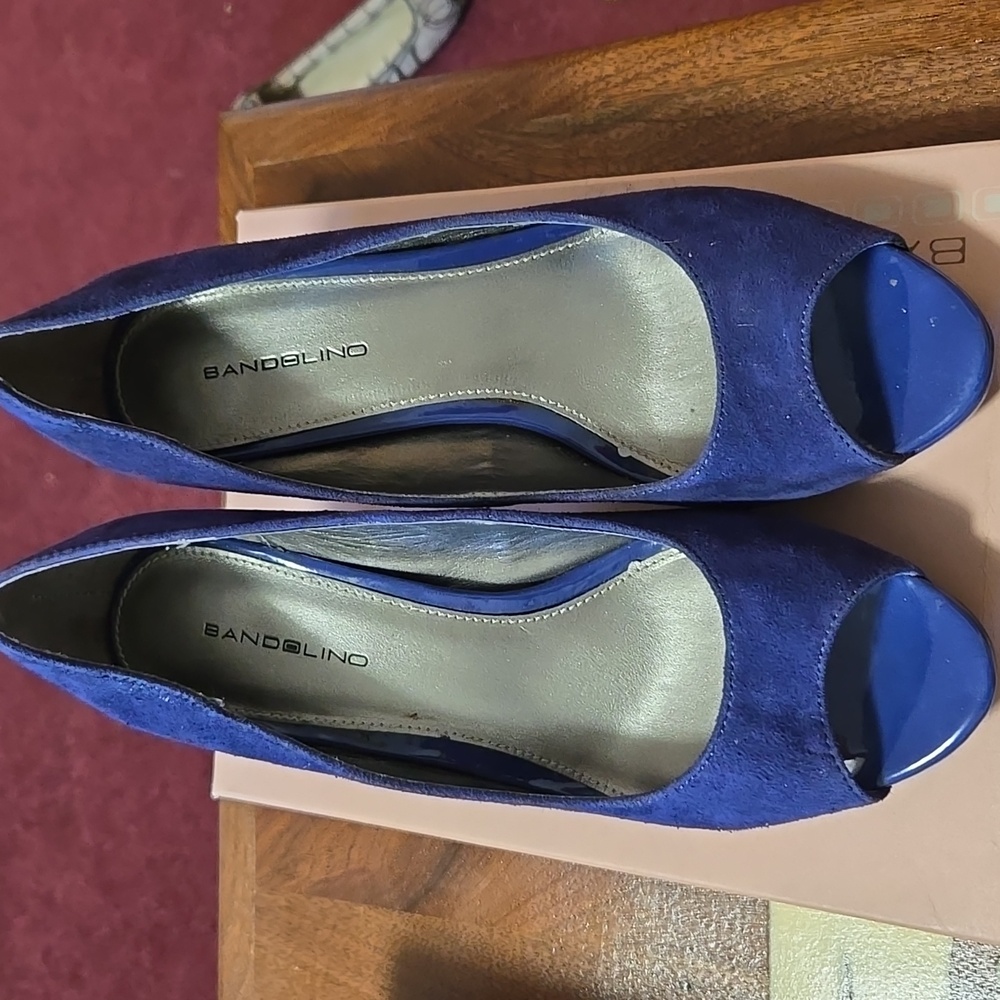 Bandolino Navy Blue Open Toed Heels